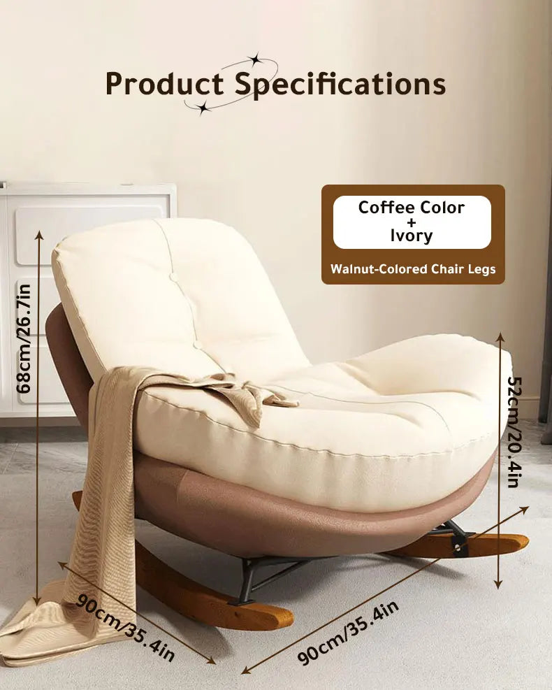 Rocking Chair Balcony Home Technology Cloth Rocking Chair Living Room Leisure Rocking Chair, Modern Rocking