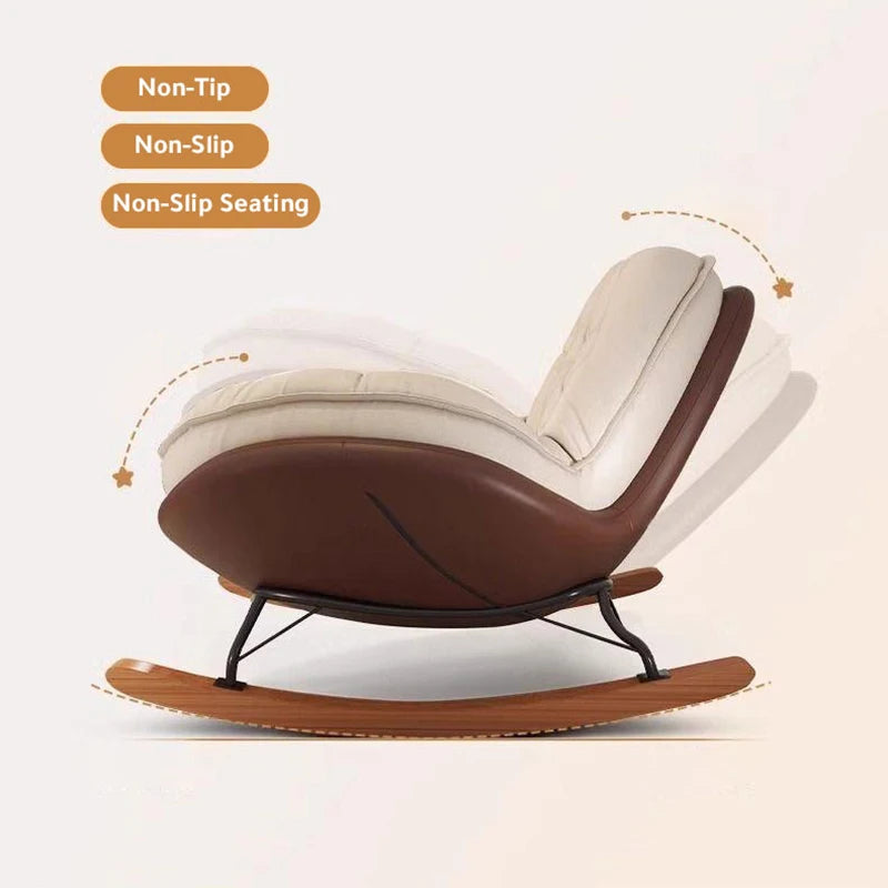 Rocking Chair Balcony Home Technology Cloth Rocking Chair Living Room Leisure Rocking Chair, Modern Rocking