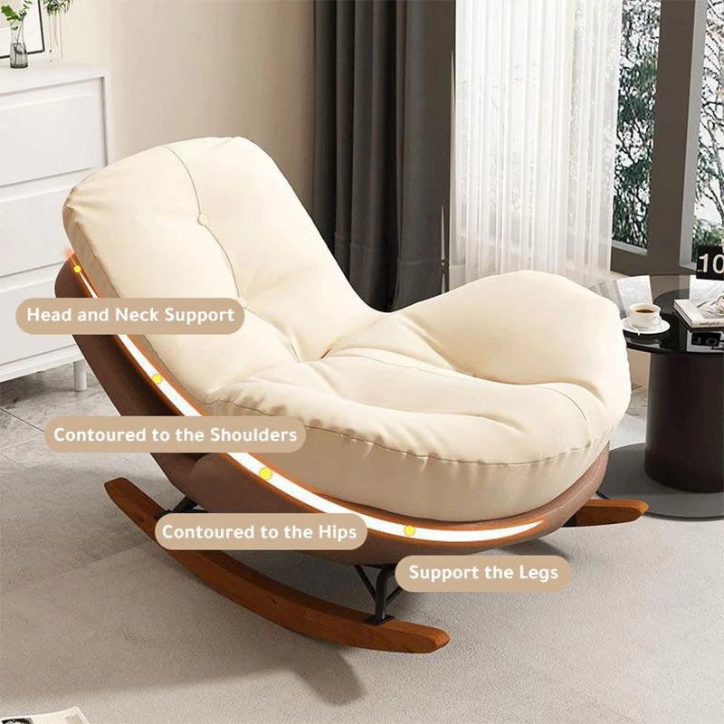 Rocking Chair Balcony Home Technology Cloth Rocking Chair Living Room Leisure Rocking Chair, Modern Rocking