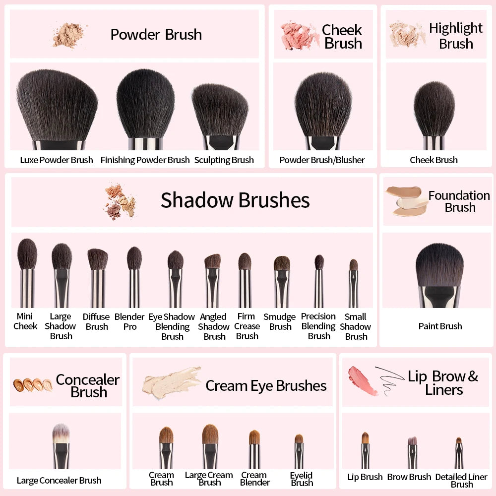 OVW Natural Makeup Brushes Set Eyeshadow Make Up Brush Goat Hair Kit for Makeup nabor kistey Blending  pinceaux maquillage