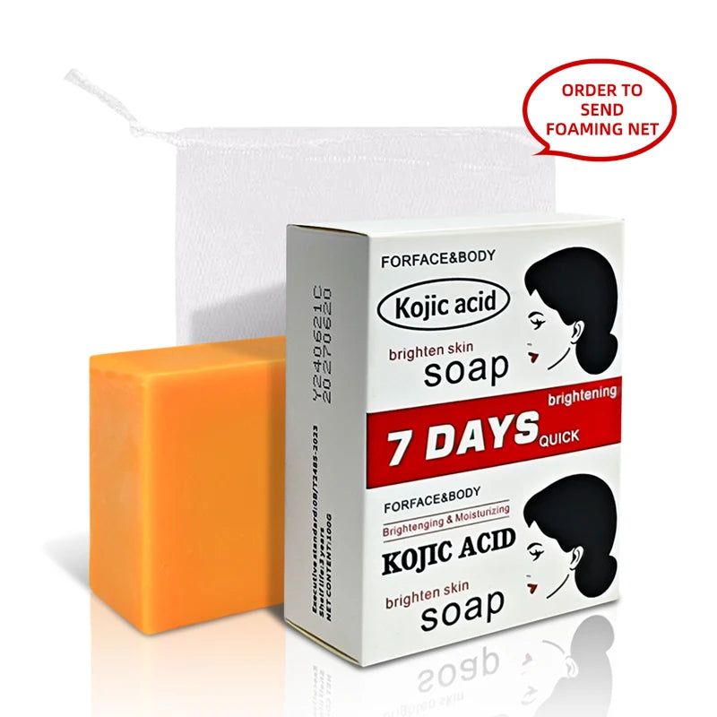 Kojic Acid Soap Whitening Soap- Facial Cleansing Remove Black Face Kojic Bleaching Acid Glycerin with Vitamin C Deep Cleaning