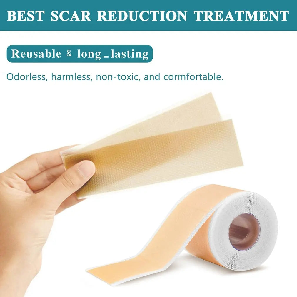 4cm X 150cm Silicone Scar Sheets , 1 Roll Self-Adhesive Scar Cover Tape Skin Care Waterproof and Breathable