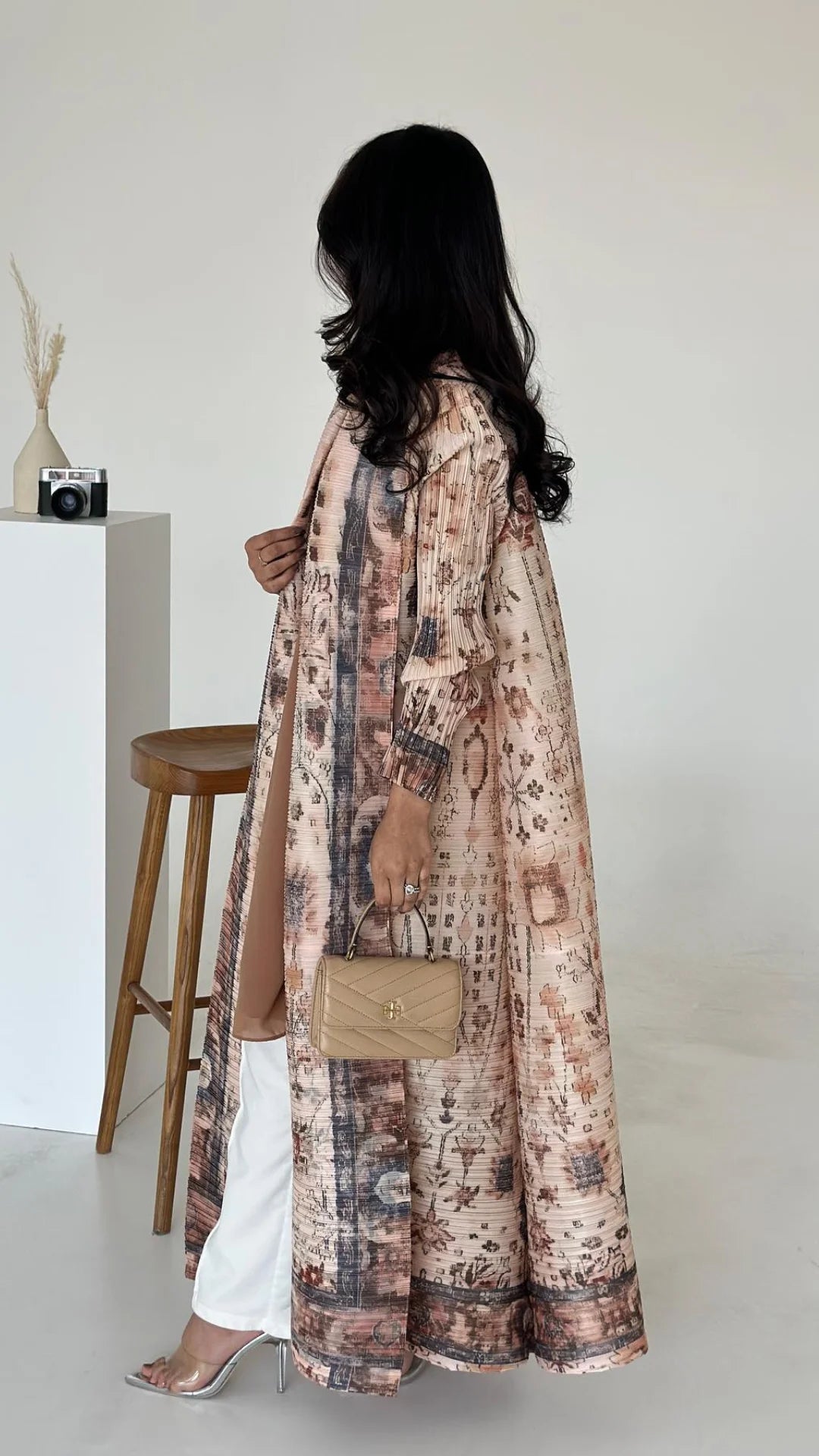 KAF Women Fashion Abaya Vintage Printed Cardigan Design Loose Large Size Elegant Female Luxury Robe Spring Autumn Model