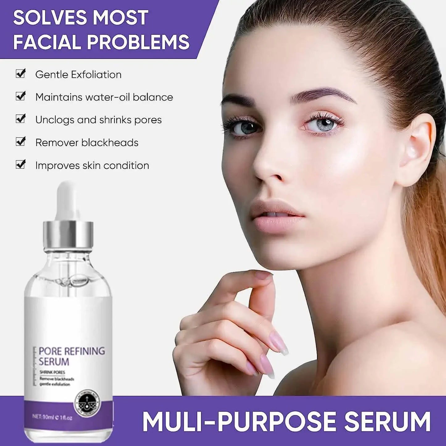 Pore Shrinking Serum Face Removing Large Pores Tightening Repairing Facial Pore Minimizing Essence Skin Care Beauty Firm skin