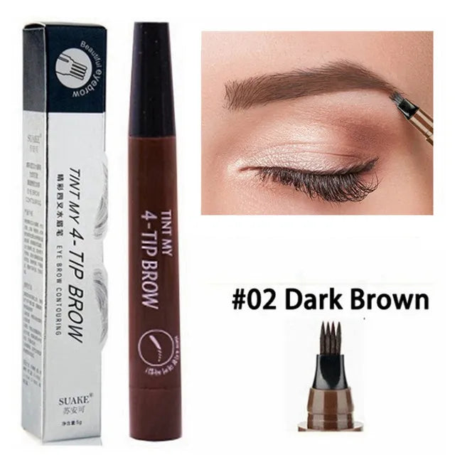 5 Colors Microblading Eyebrow Pen Waterproof Liquid Eyebrow Pencil Long Lasting Eyebrow  Pen 4 oints eyebrow pen Cosmetics