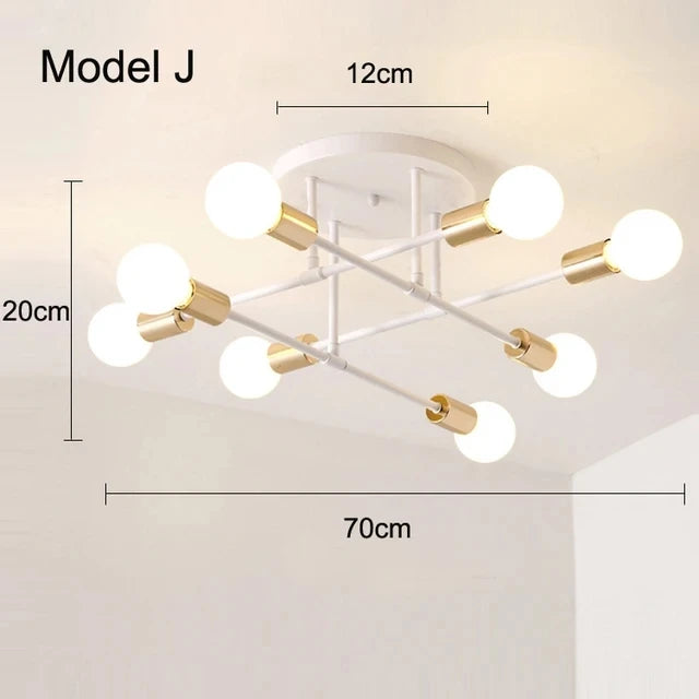 Nordic Minimalist Pendant Light Ceiling Lamp LED Chandelier Suitable for Bedrooms Living Rooms Black Gold Lighting Decoration