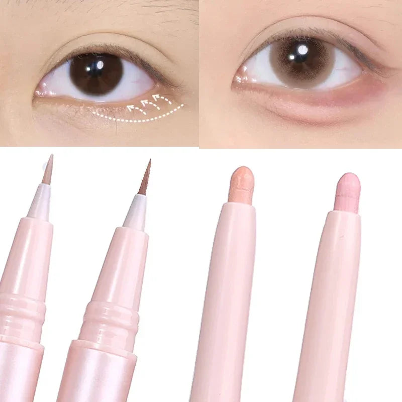 Mulitfuntional Double Ended Lying Silkworm Pencil Highlighter Makeup Pen Nude Liquid Contour Liner Eye Brightener Make Up Stick