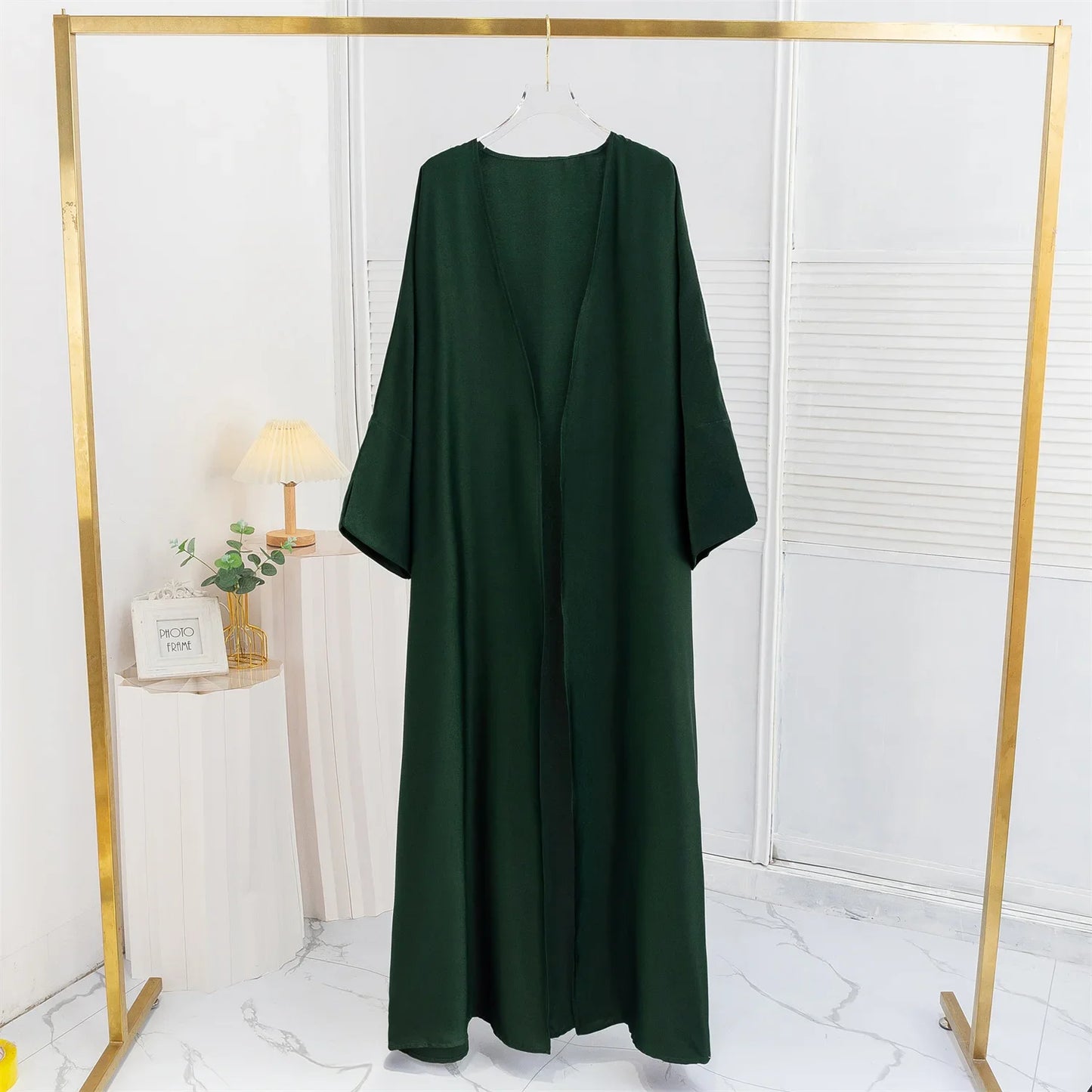 Muslim Open Front Abaya Long Sleeve Ramadan Maxi Length Dress Women's Clothing Cardigan Abayas Wearout Kaftans Women Jilbabs