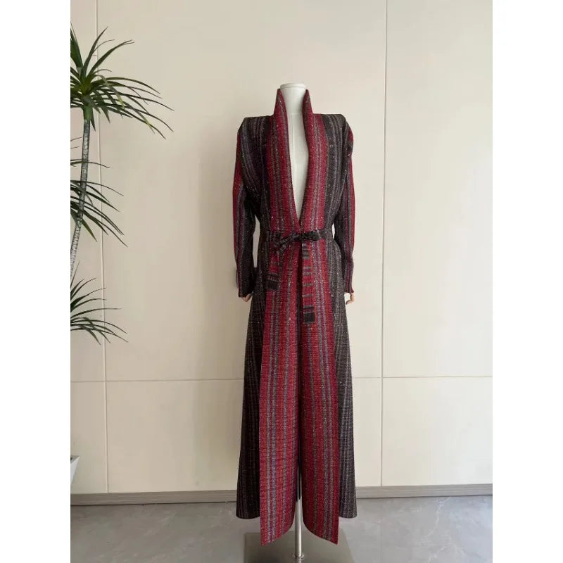 KAF Women Fashion Abaya Vintage Printed Cardigan Design Loose Large Size Elegant Female Luxury Robe Spring Autumn Model