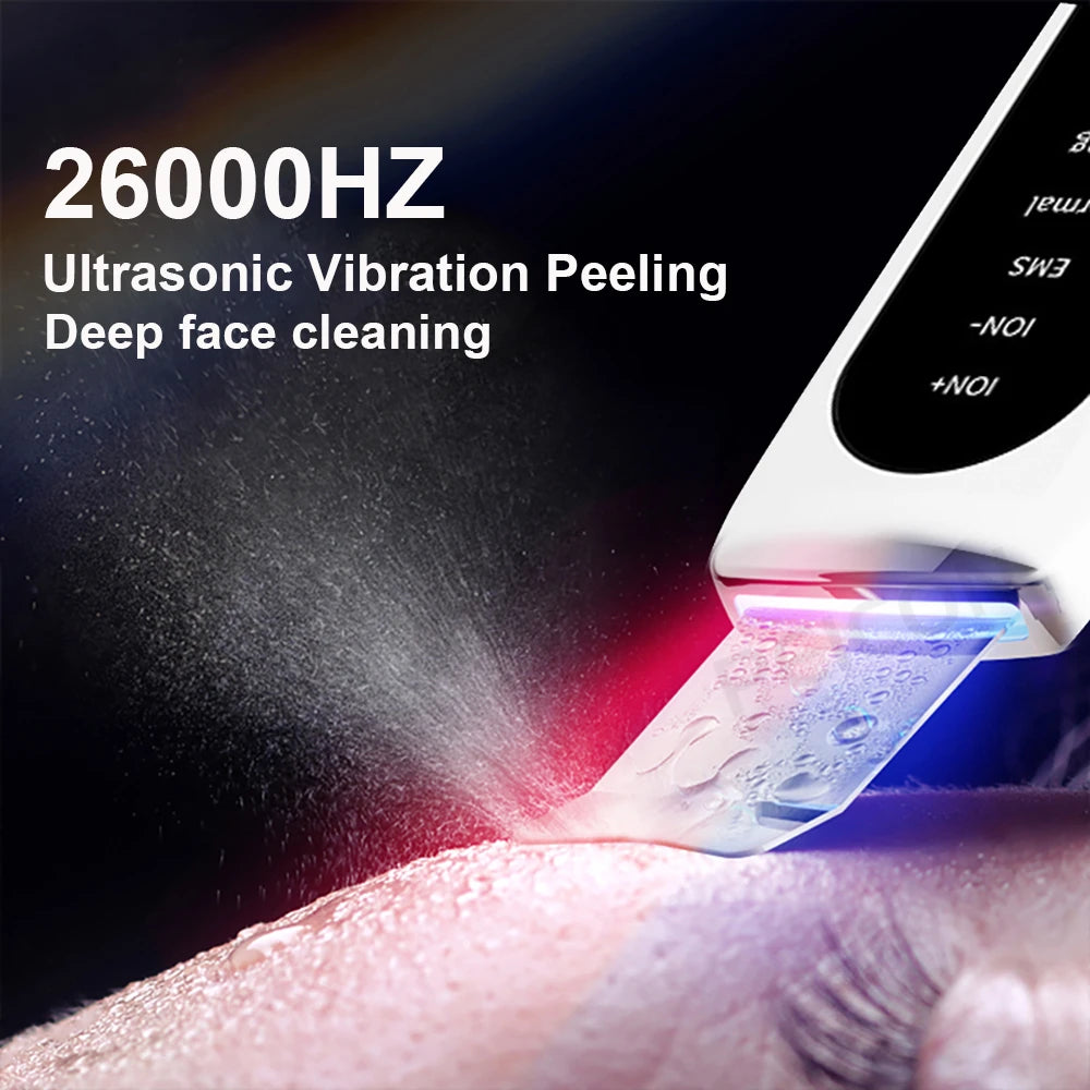 Ultrasonic Skin Scrubber Ultrasonic Deep Face Cleaning Peeling Blackhead Remover Facial Shovel Cleanser Lifting Skin Care