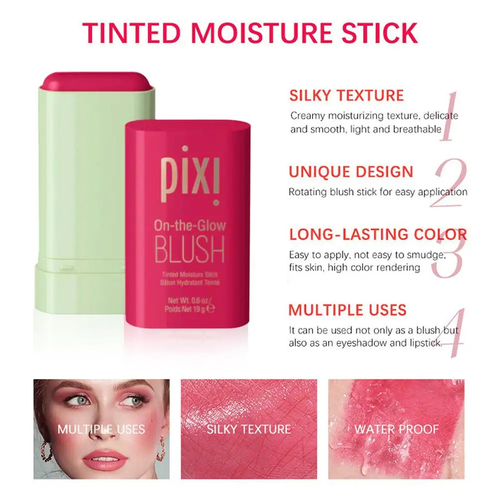 Pixi Blush Stick 3 In 1 Easy Color Rouge Blusher Cream Cheek Eye Lip Tinted Waterproof Mositure Face Contouring Shadow Blusher