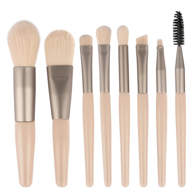 New 8Pcs Makeup Brush Set Makeup Concealer Brush Blush Loose Powder Brush Eye Shadow Highlighter Foundation Brush Beauty Tools