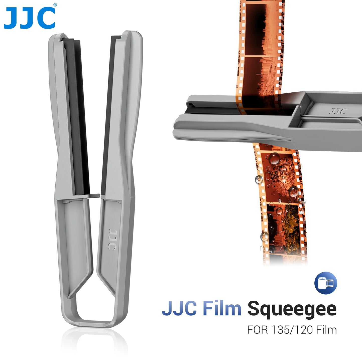 JJC Camera Film Squeegee For 135 120 Film Negatives Film 35mm Remove Water Film Tools With Two Silicone Straps Film Equipment