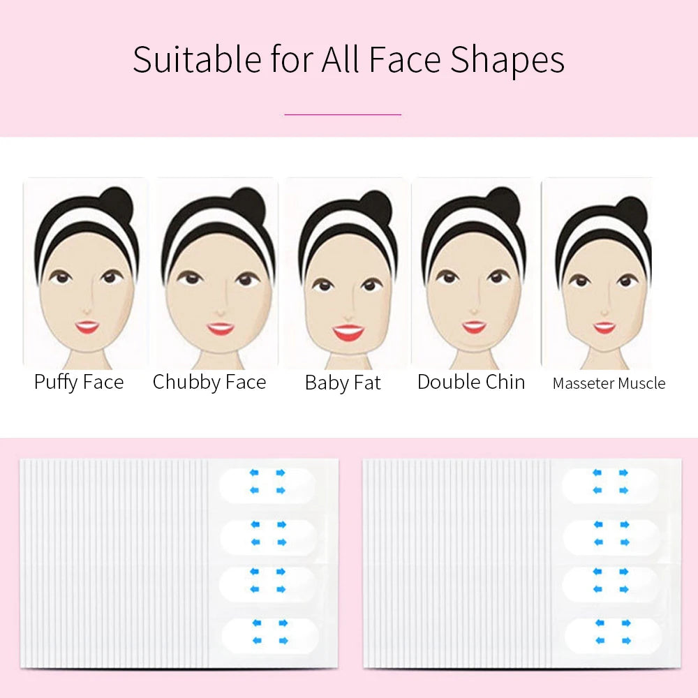 40Pcs/10Sheets V Lift Face Sticker Invisible Makeup Adhesive Lift Face Tape Slim Patch Breathable Sticker Lifting Tighten Chin