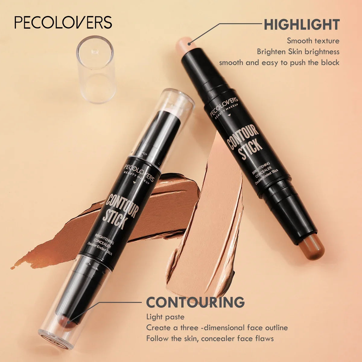 Double Head Highlight Pen Face Make Up Liquid Waterproof Contouring Foundation Contour Makeup Concealer Stick Pencil Cosmetics