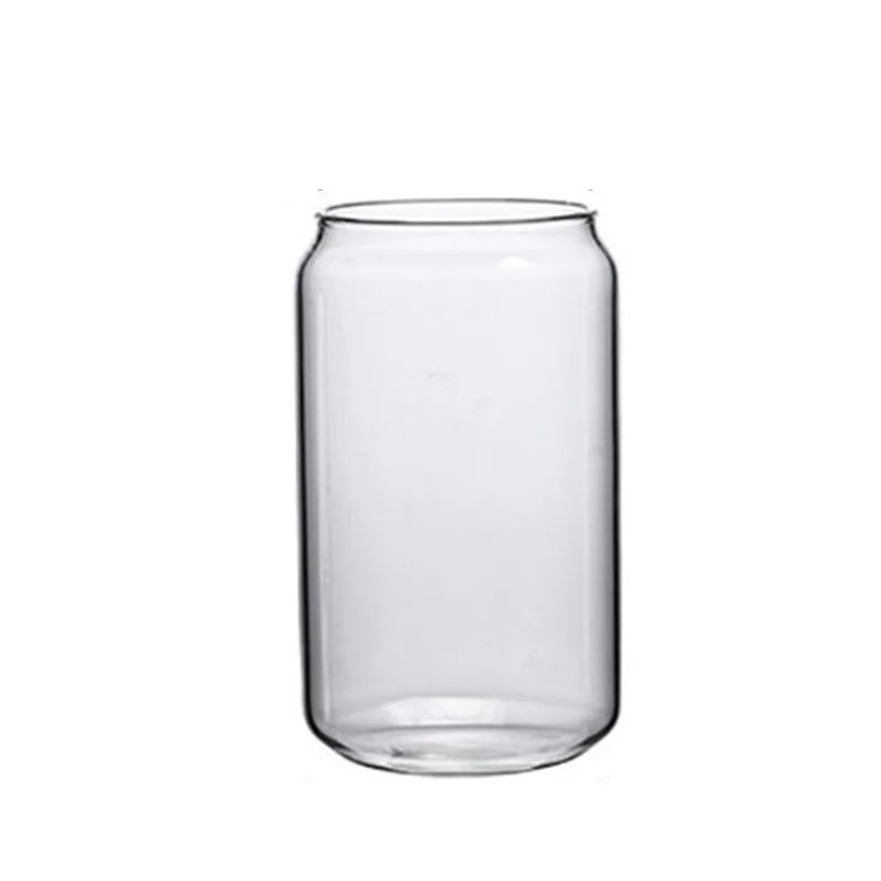 390ml 13oz 540ml 18oz Drinking Glass Cup Beer Can Shape Mug Heat Resistant Tumbler With Glass Straw