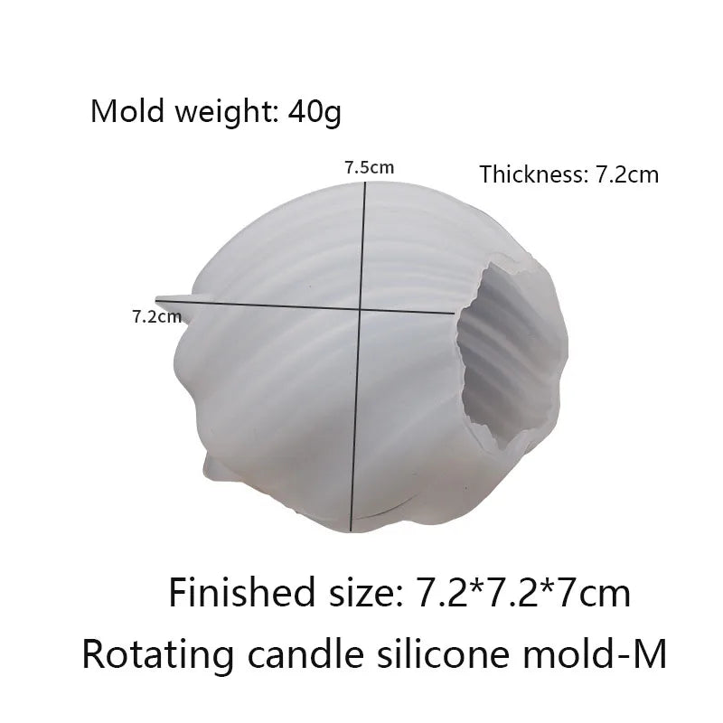 3D Rotating Pillar Candle Silicone Mold Geometric Wave Candle Wax Mould DIY Abstract Art Soap Resin Gypsum Mold Home Craft Decor