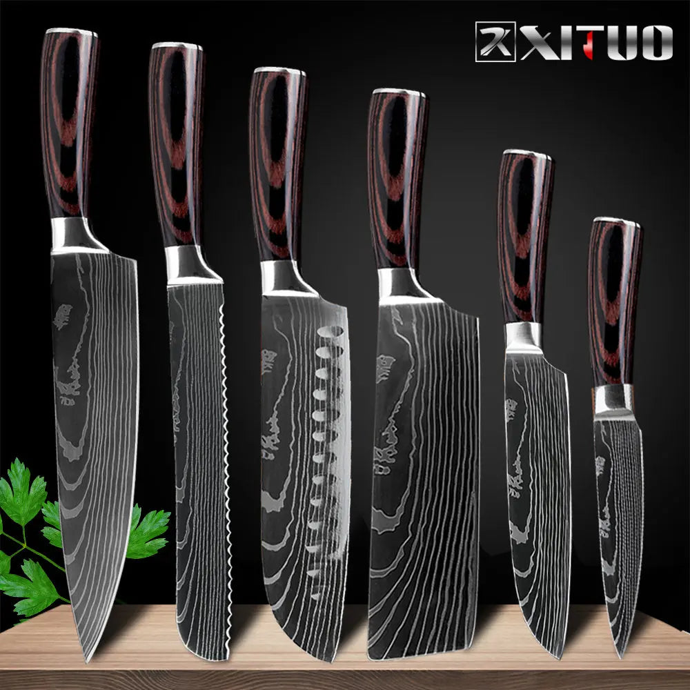 XITUO Kitchen Chef Knives Set High Carbon Stainless Steel Sharp Boning Steak Knife Slicing Santoku Chef knife Cooking Tool