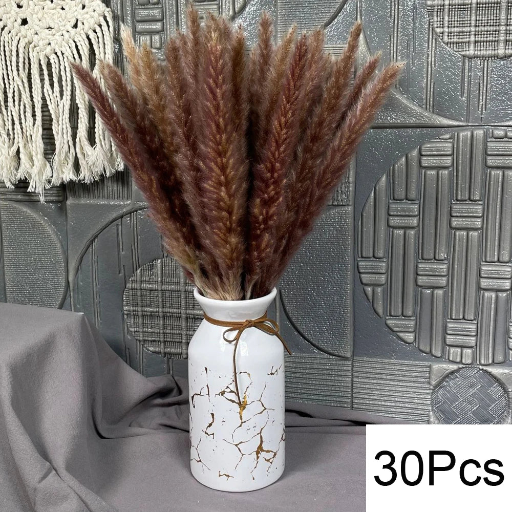 Natural Pampas Dried Flowers Bouquet for Boho Home Vase Decor Bunny Rabbit Tails Grass Artifical Flower Wedding Party Decoration