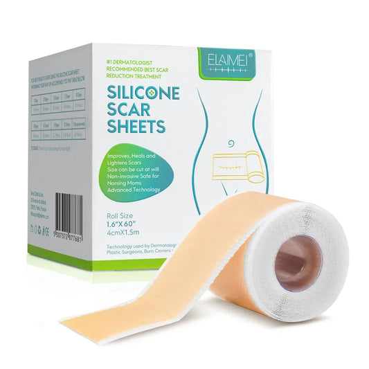 4cm X 150cm Silicone Scar Sheets , 1 Roll Self-Adhesive Scar Cover Tape Skin Care Waterproof and Breathable