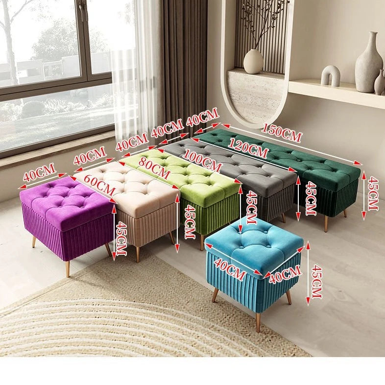 Nordic Fabric Ottomans long Sofa Bench with Storage luxury Home Creative Doorway Corridor Shoe Changing Stool Fitting Room chair