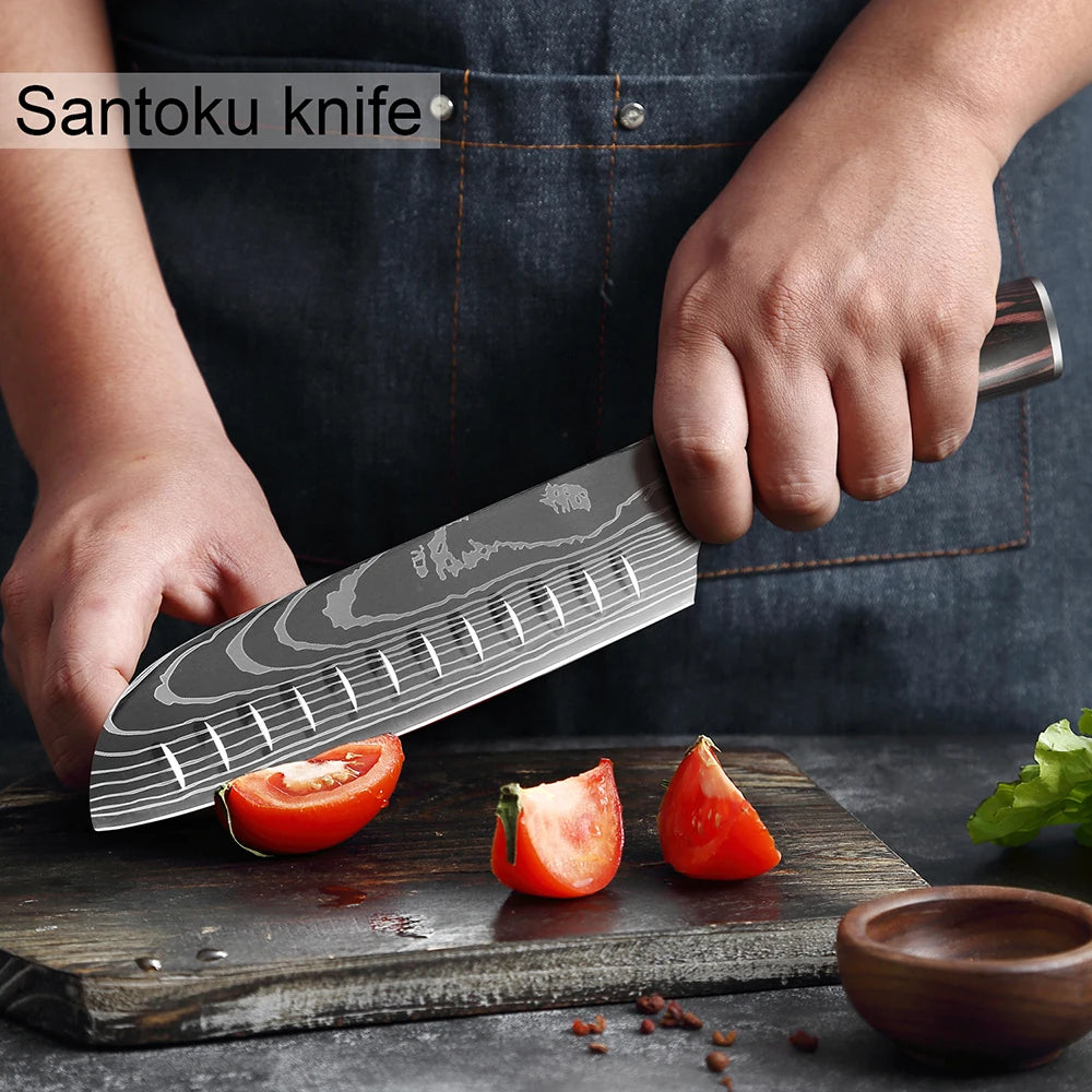 XITUO Kitchen Chef Knives Set High Carbon Stainless Steel Sharp Boning Steak Knife Slicing Santoku Chef knife Cooking Tool