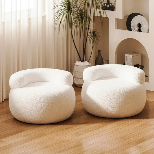 Richome Sofa Stool Household Small Stool Backrest Chair Round Stool Lamb Wool Soft Bag Low Stool Small Stool Shoe Changing Stool