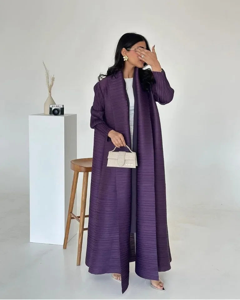 KAF Women Fashion Abaya Vintage Printed Cardigan Design Loose Large Size Elegant Female Luxury Robe Spring Autumn Model