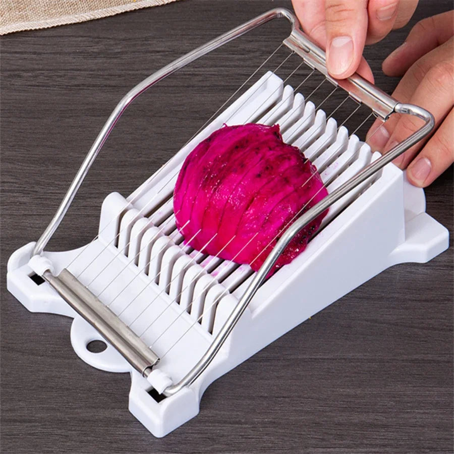 Luncheon Meat Slicer Stainless Steel Boiled Egg Fruit Soft Cheese Slicer Fruit Vegetable Slicer Tomato Banana Egg Cutter Slicers