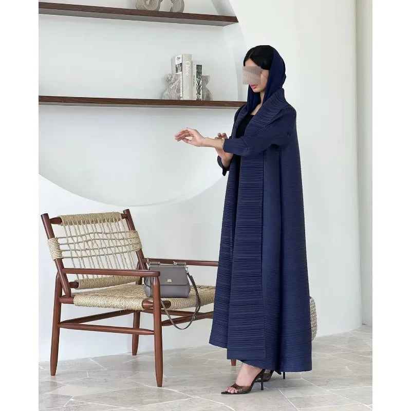 KAF Women Fashion Abaya Vintage Printed Cardigan Design Loose Large Size Elegant Female Luxury Robe Spring Autumn Model