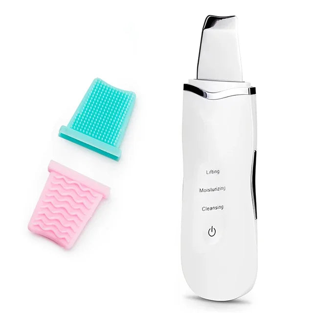 Ultrasonic Skin Scrubber Peeling Blackhead Remover Deep Face Cleaning Acne Pore Cleaner Facial Shovel Cleanser EMS Microcurrent