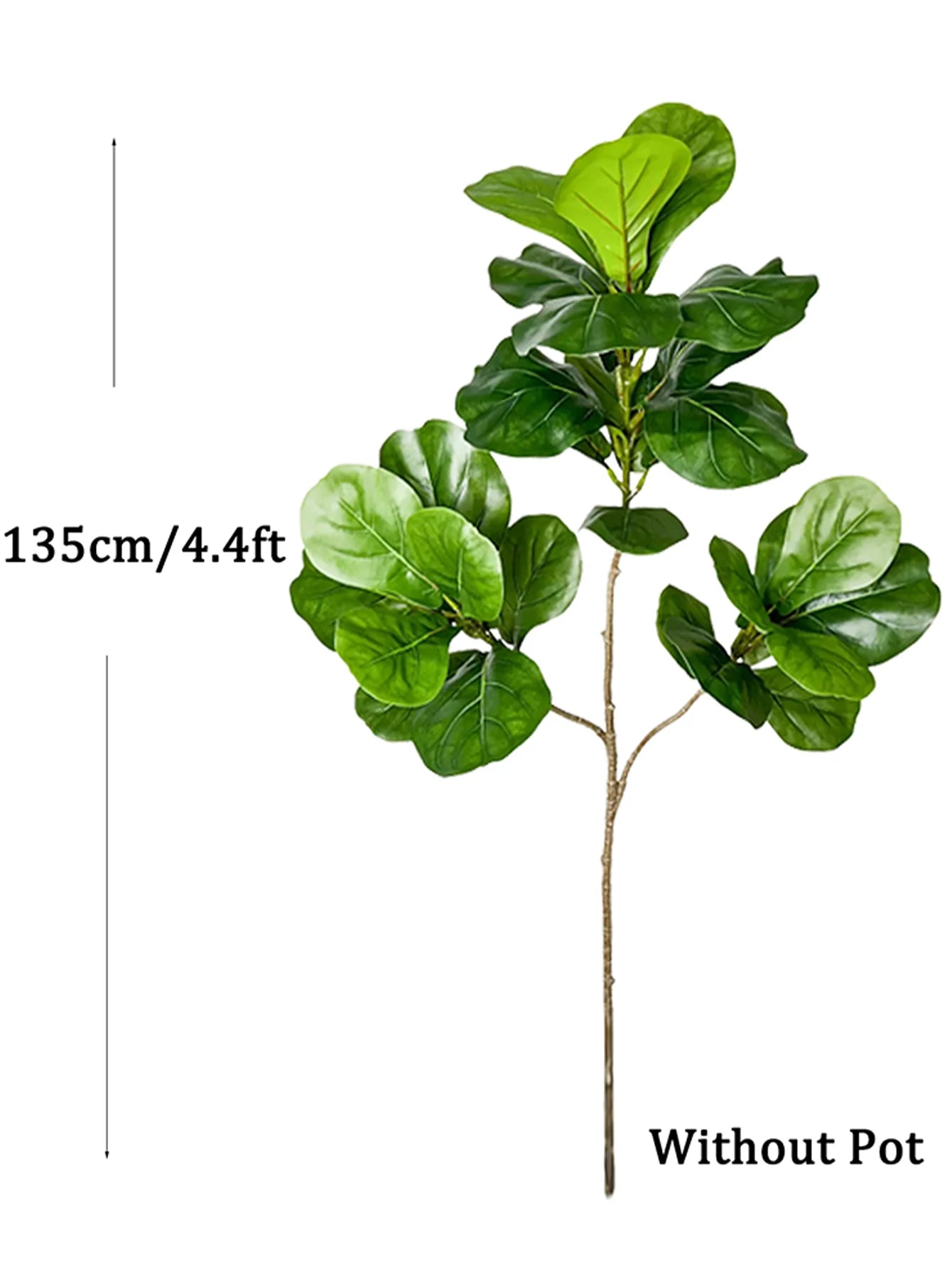 70-135cm Large Artificial Ficus Tree Fake Rubber Plants Branch Plastic Fiddle Leaves for Home Garden Indoor Outdoor Decor