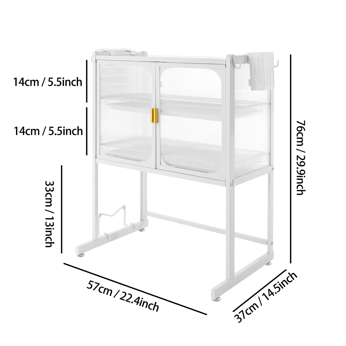 Iron Welding and Spraying Kitchen Storage Rack, Vertical Microwave Oven Rack, Kitchen Storage Shelf