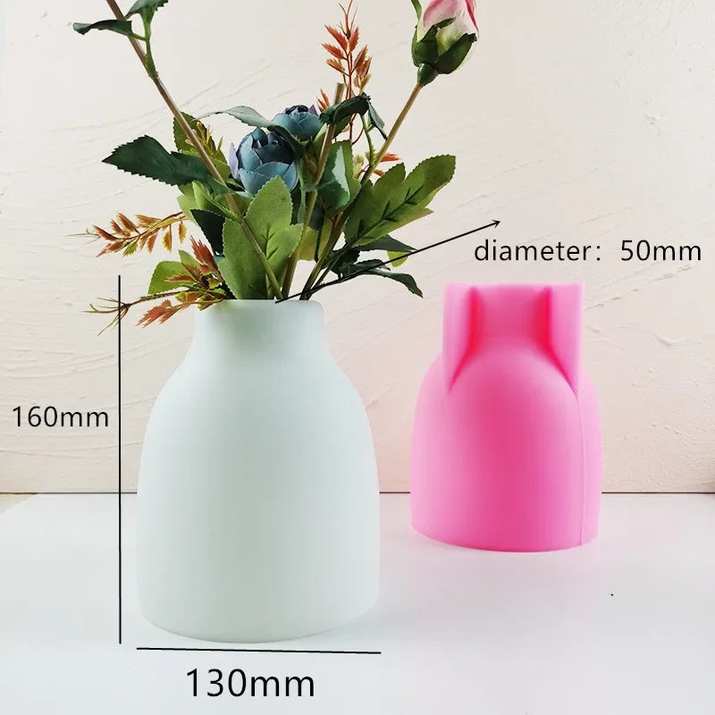 DIY 14-24cm large middle small circular vase resin silicone mold donut vase concrete cement mold gypsum silicone mold home decor