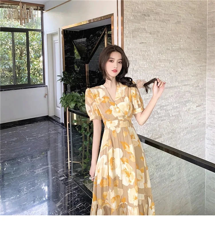 2022 Summer New Long Dress Sweet Fragrant Cute Ankle Length Fairy Tale Woodland Style Women's Dress Salt And Sweet Compatible