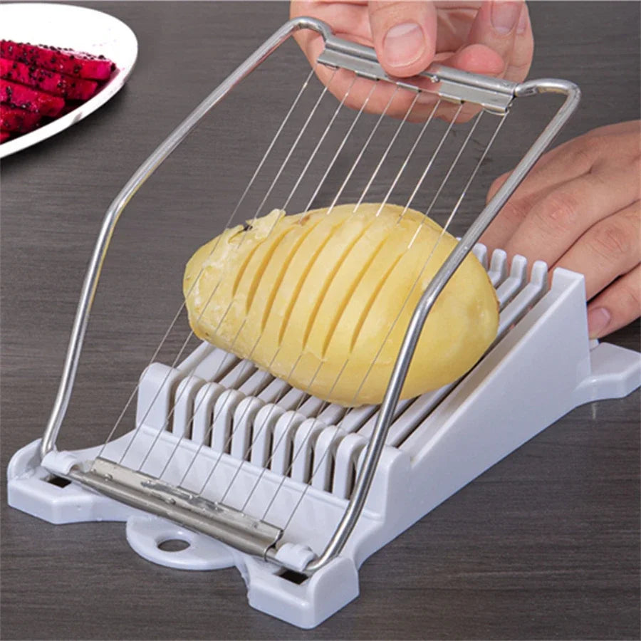 Luncheon Meat Slicer Stainless Steel Boiled Egg Fruit Soft Cheese Slicer Fruit Vegetable Slicer Tomato Banana Egg Cutter Slicers