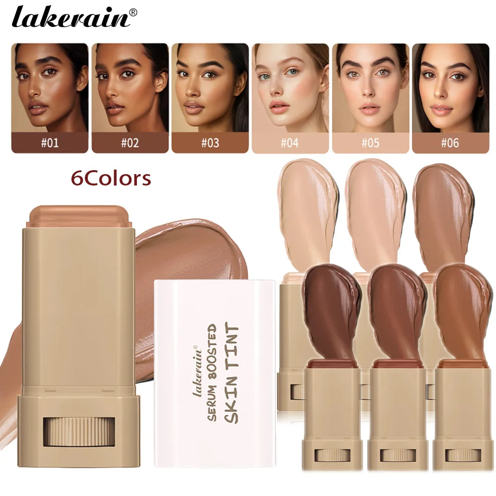 Stick Foundation Balm Serum Boosted Skin Tint Foundation Stick Smooth Plumper Hight Coverage Travel Bronze Foundation Stick Make