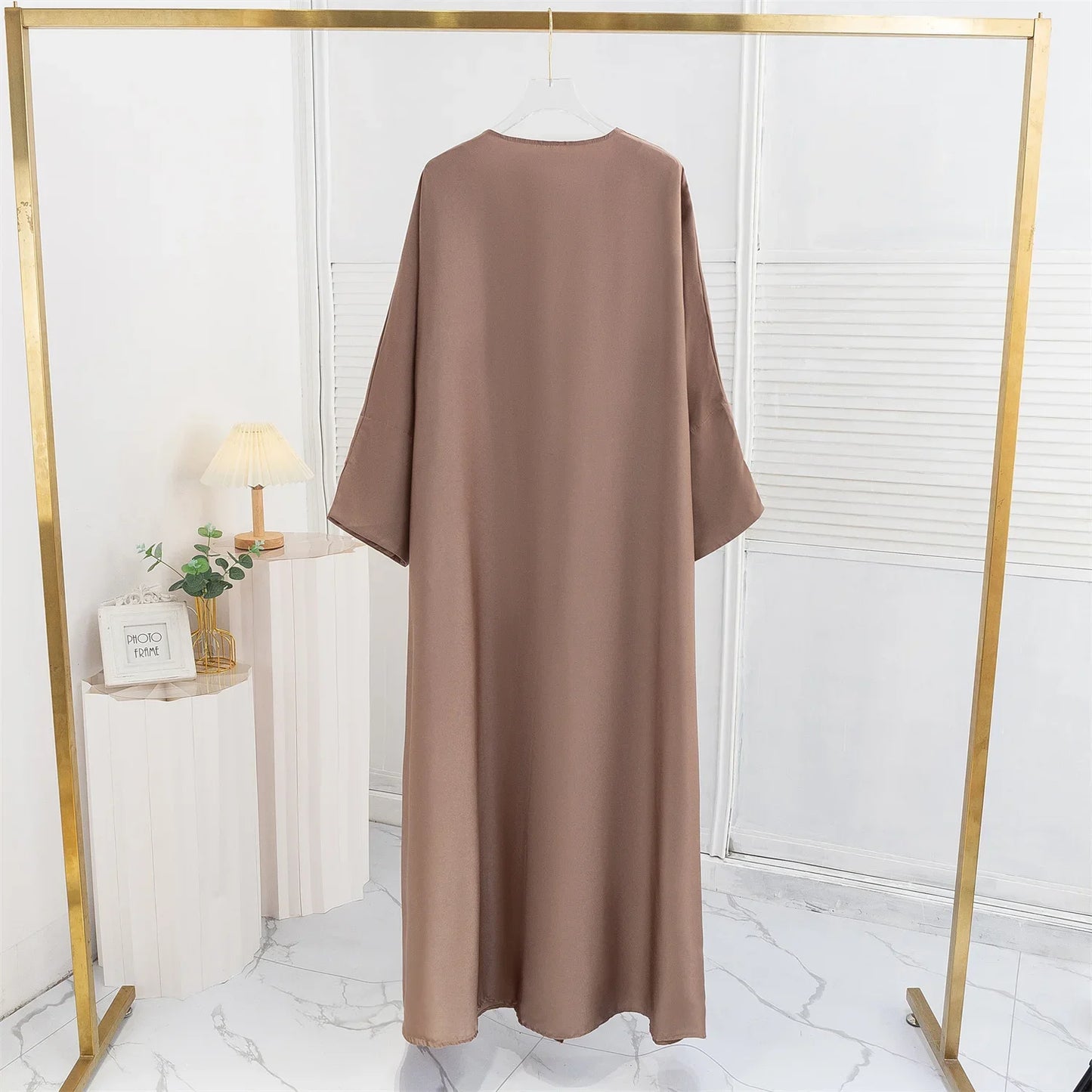 Muslim Open Front Abaya Long Sleeve Ramadan Maxi Length Dress Women's Clothing Cardigan Abayas Wearout Kaftans Women Jilbabs