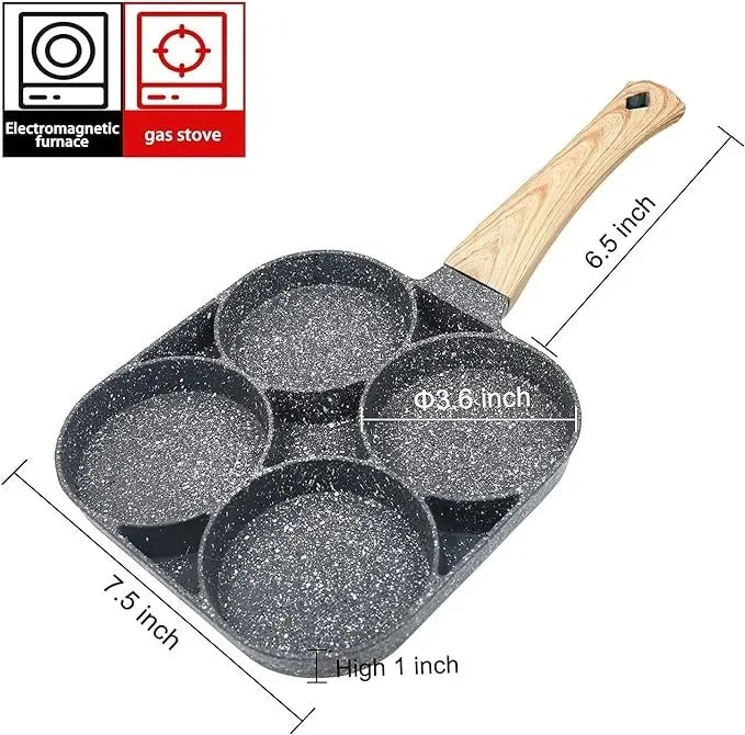 Kitchen Egg Frying Pan Nonstick Pancake Pans 3/4-Cups Cookware Pancake Pan Egg Pan Suitable for Gas Stove Induction Cooker 1 Pcs