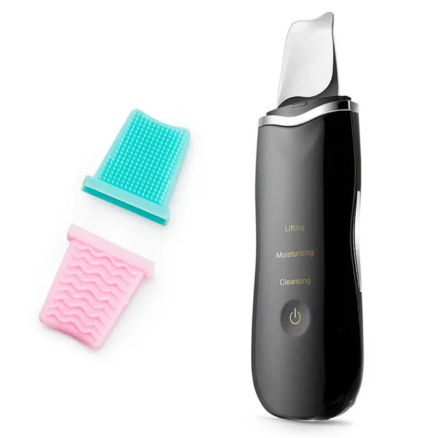 Ultrasonic Skin Scrubber Peeling Blackhead Remover Deep Face Cleaning Acne Pore Cleaner Facial Shovel Cleanser EMS Microcurrent