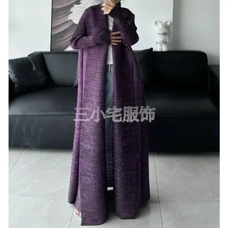 KAF Women Fashion Abaya Vintage Printed Cardigan Design Loose Large Size Elegant Female Luxury Robe Spring Autumn Model