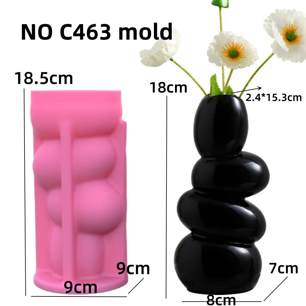 DIY 14-24cm large middle small circular vase resin silicone mold donut vase concrete cement mold gypsum silicone mold home decor