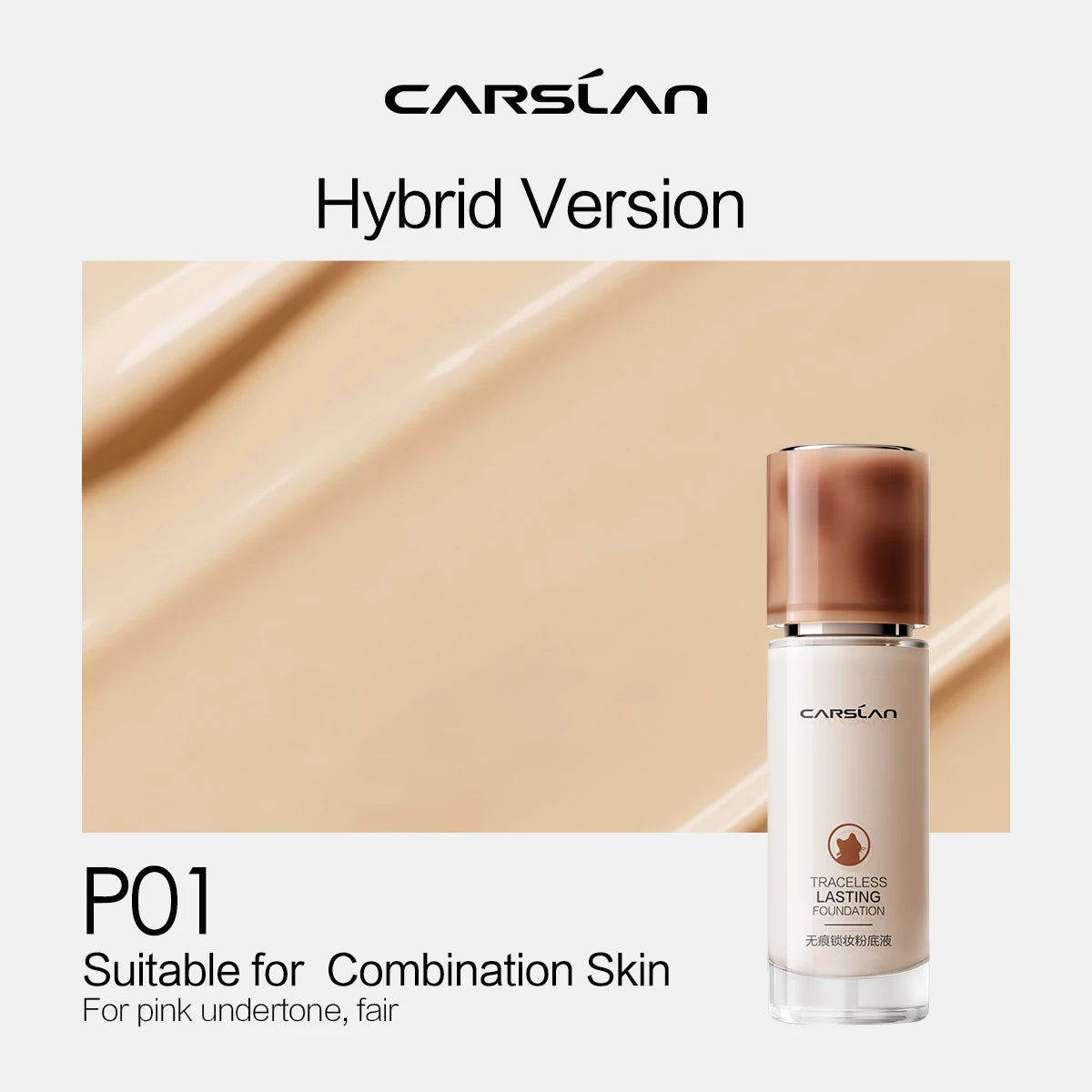 CARSLAN Long-lasting Moisture Matte Liquid Face Foundation Full Coverage Concealer Whitening Oil Control Face Base Makeup