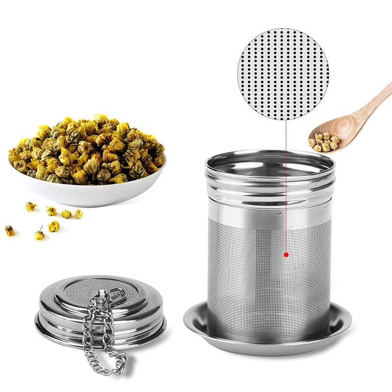 Creative 304 Stainless Steel Tea Leaf Infuser Strainer Spice Herbal Teapot Reusable Mesh Filter Home Kitchen Accessories