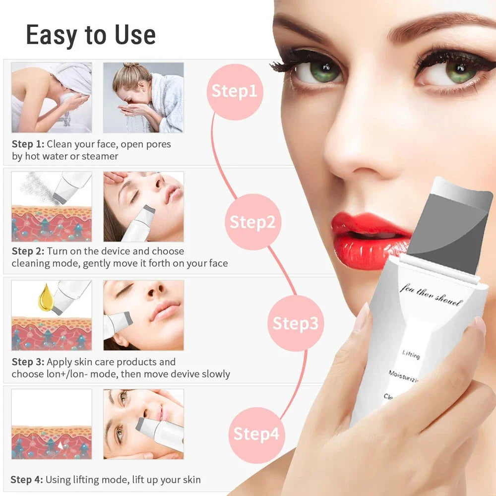 Skin Scrubber Peeling Blackhead Remover Deep Face Cleaning Skin Scrubber Acne Pore Cleaner Facial Shovel Cleanser