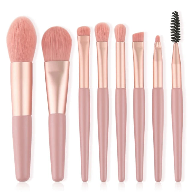 New 8Pcs Makeup Brush Set Makeup Concealer Brush Blush Loose Powder Brush Eye Shadow Highlighter Foundation Brush Beauty Tools