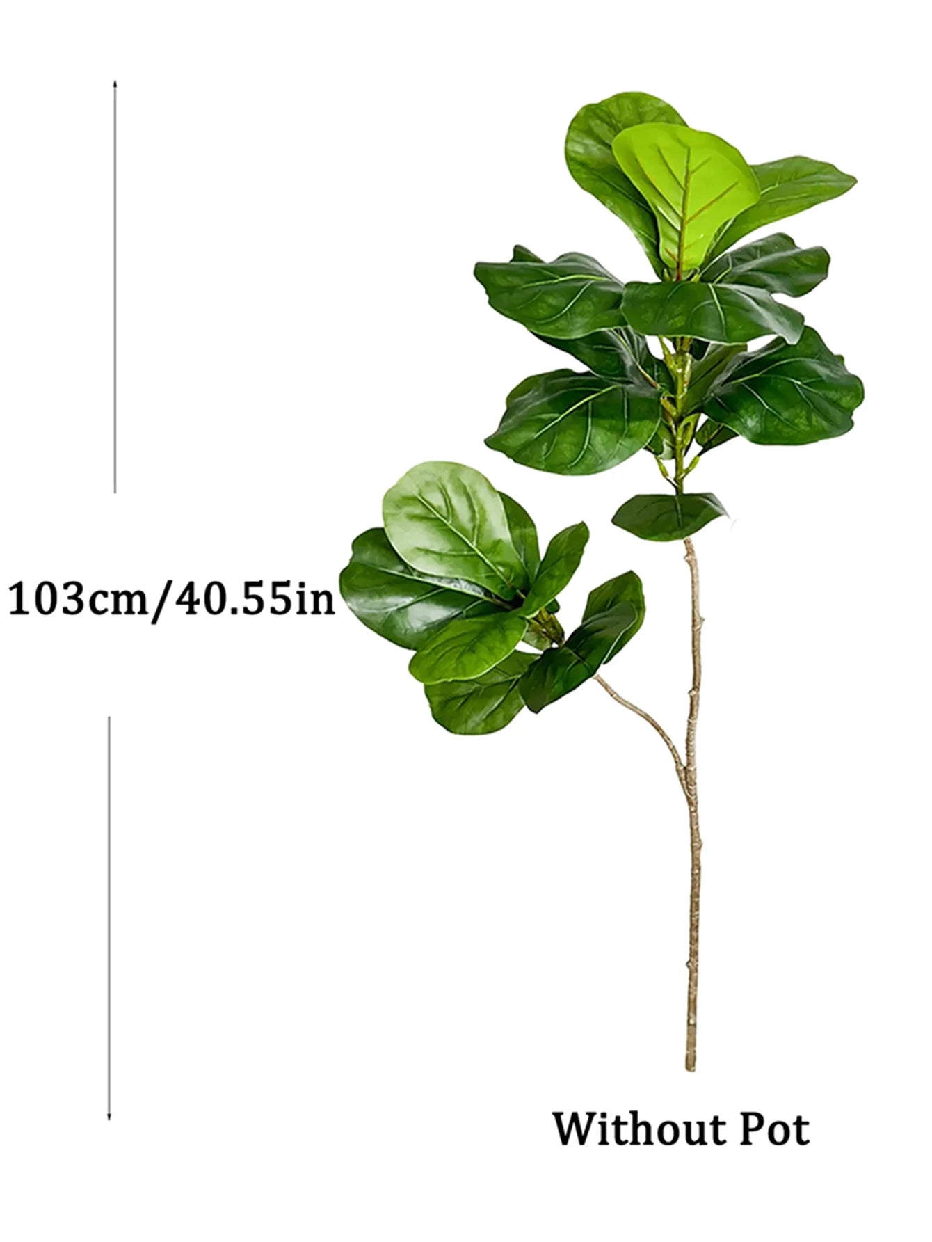 70-135cm Large Artificial Ficus Tree Fake Rubber Plants Branch Plastic Fiddle Leaves for Home Garden Indoor Outdoor Decor