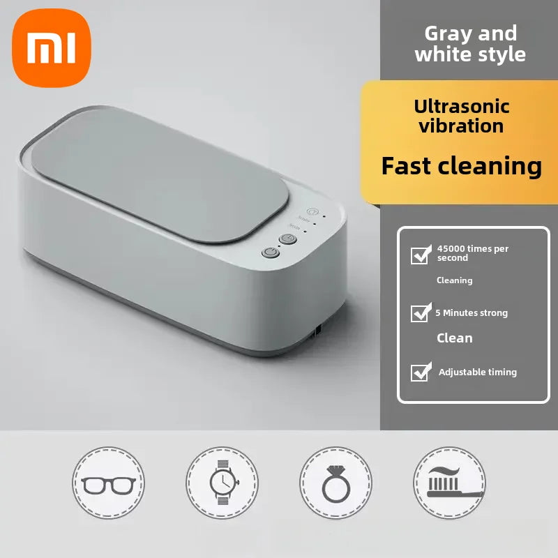 Xiaomi Ultrasonic Glasses Cleaning 45KHZ Ultrasound Jewelry Cleaner Machine High Frequency Ultrasonic Clean Timing For Jewelry