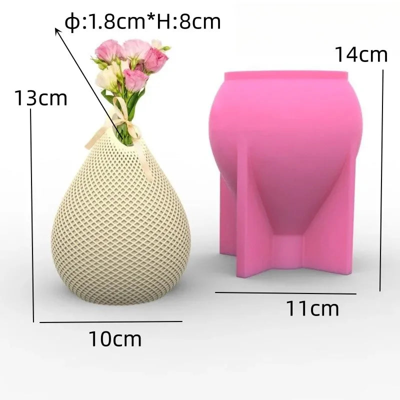 DIY 14-24cm large middle small circular vase resin silicone mold donut vase concrete cement mold gypsum silicone mold home decor