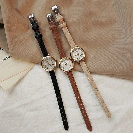 Women Temperament Roman Scale Quartz Watch New Lady Fashion Belt Wristwatch